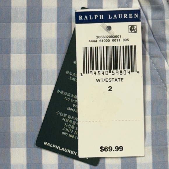 Lauren Ralph Lauren Gingham Shorts Blue White Size 2 Cuffed NWT - Picture 5 of 9